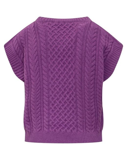 Des Phemmes Purple Knitted Sweater
