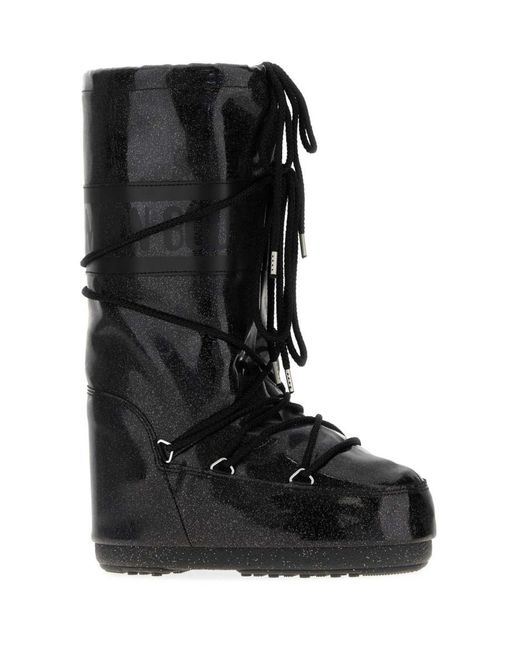 Moon Boot Black Logo Boots