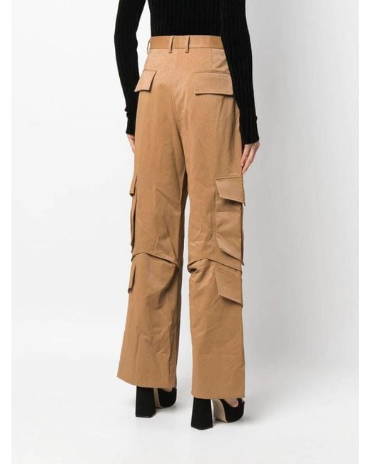 MSGM Natural Multi-Pocket Cargo Trousers