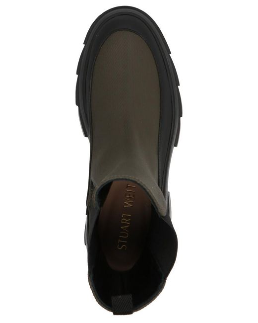Stuart Weitzman Black Textured Round Toe Boots