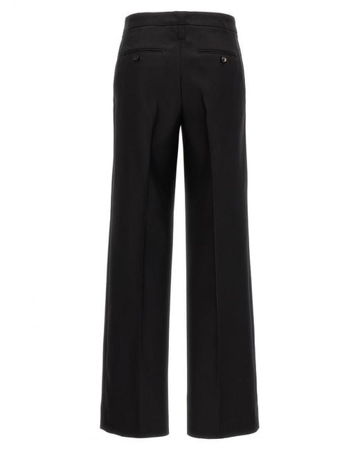 Cellar Door Black Wool-Silk Straight-Leg Pants