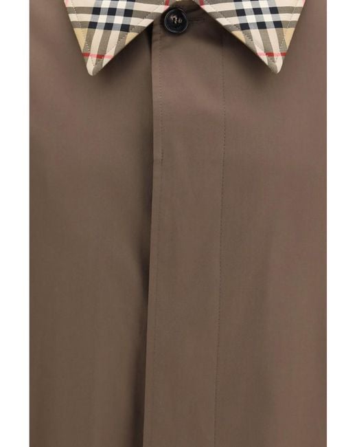Burberry Brown Solid Trench Coat for men