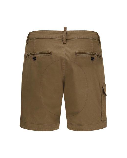 DSquared² Green Solid Cargo Shorts for men