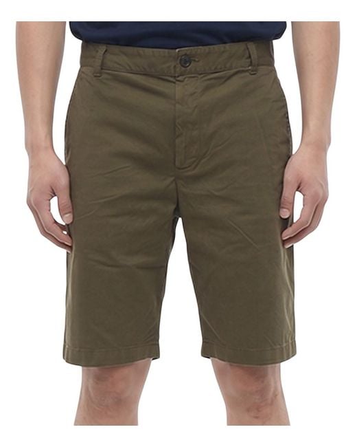 DIESEL Green Solid Chino Shorts for men