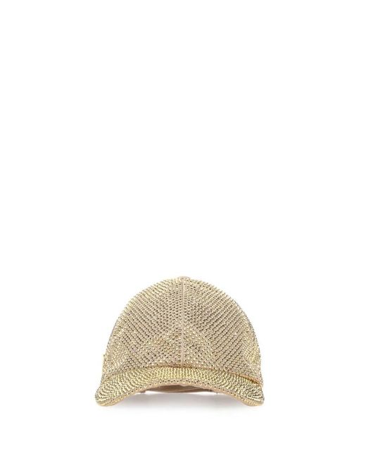 Prada Natural Embellished Duchesse Baseball Cap