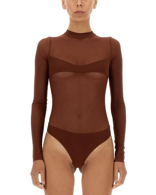 NOT AFTER TEN Brown Solid Mock Collar Top