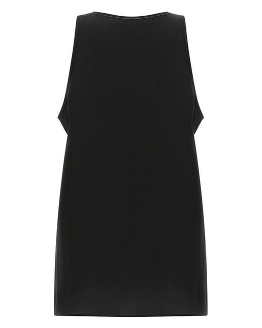 Brunello Cucinelli Black Solid Round Neck Top