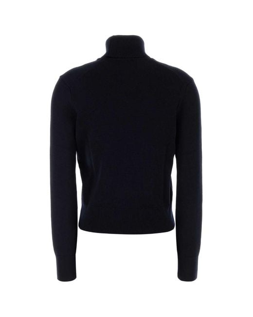 AMI Blue Logo Turtle Neck Sweater