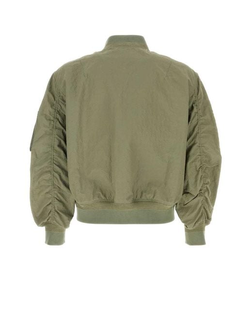 Givenchy Green Sage Tech Fabric Bomber Jacket for men