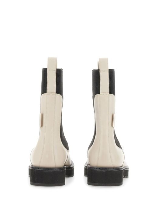 Ferragamo Black Color Block Round Toe Boot