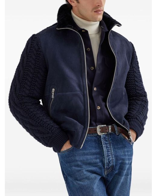 Brunello Cucinelli Blue Wool Shirt for men