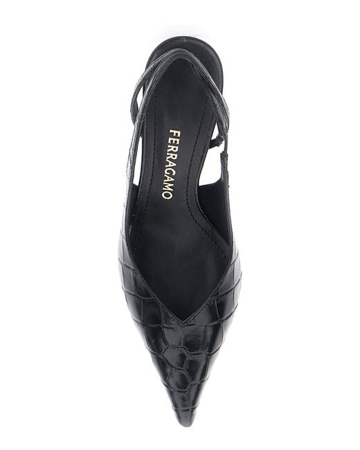 Ferragamo Black Slingback Pumps