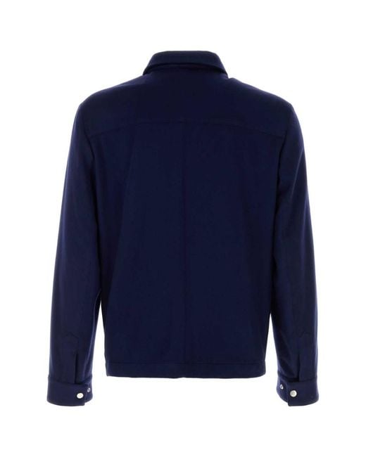 Brunello Cucinelli Blue Regular Shirt Jacket for men