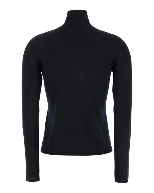 Max Mara Black Solid Turtle Neck Sweater