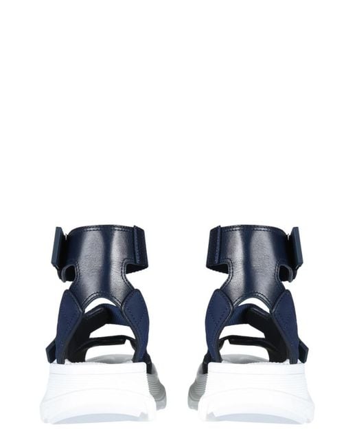 McQueen Blue Quilted Tread Sandals