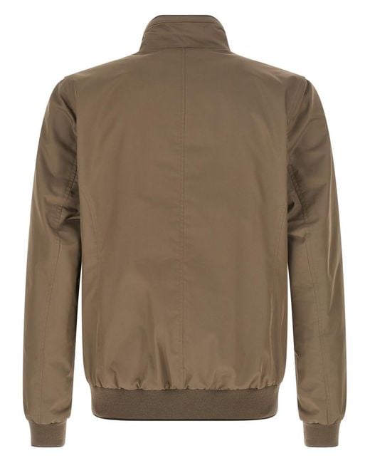 Moorer Brown Solid Mandarin Collar Jacket for men