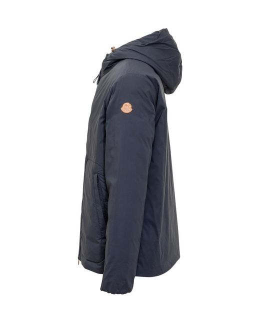 Moncler Blue Solid Hood Jacket for men