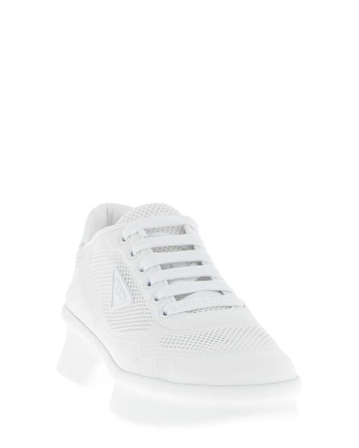 Prada White Mesh Sneakers