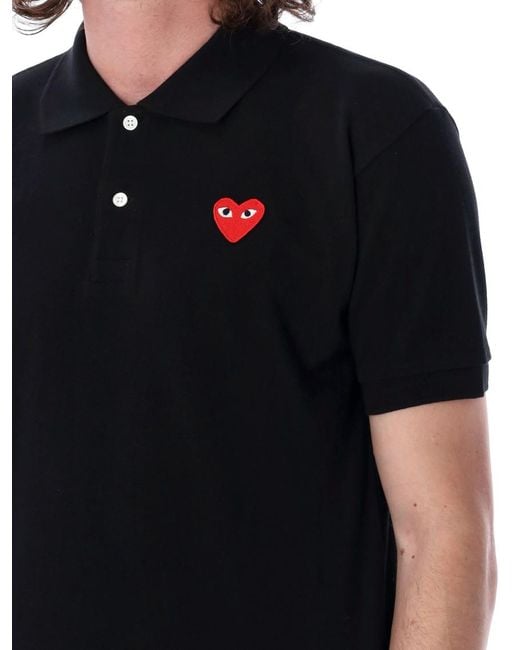 Comme des Garçons Black Heart Logo Patch Polo for men
