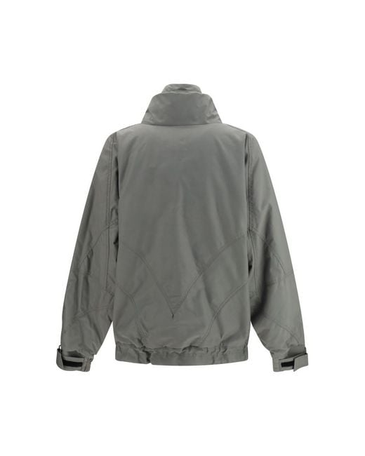 The Attico Gray Solid Mock Collar Jacket