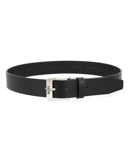 Boss Black Solid Buckle Belt for men