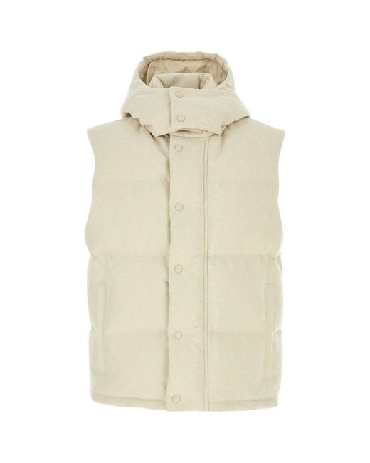Gucci Natural Ivory Cotton Blend Down Jacket