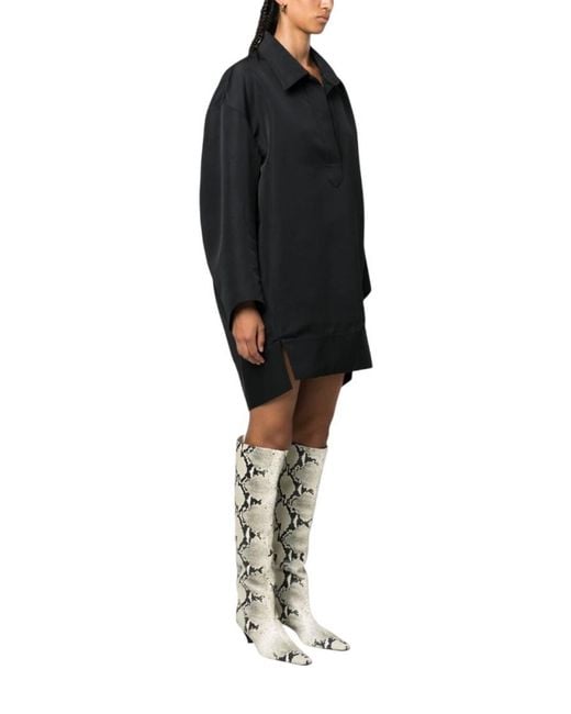 Khaite Black Solid Mini Dress