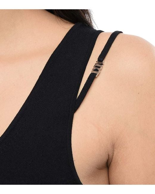 DSquared² Black Solid Scoop Neck Top