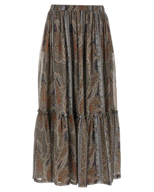 スカート SAINT LAURENT Paisley skirt Multicolor Saint Laurent Paisley Skirt | Lyst