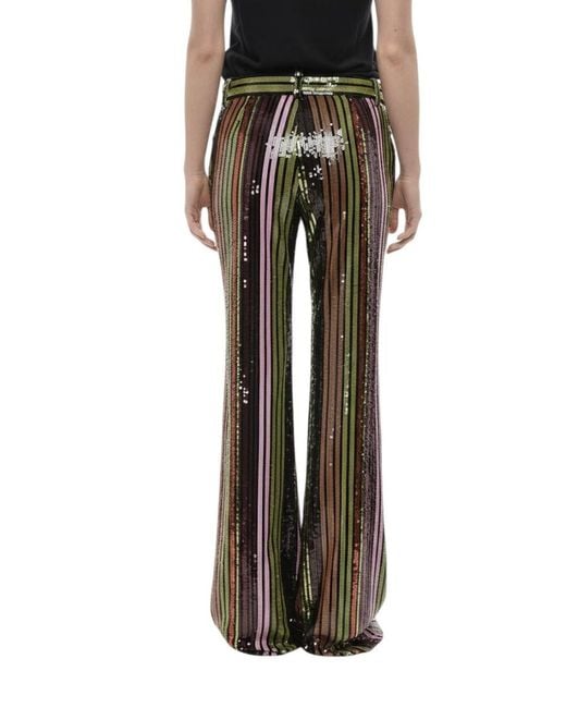 DSquared² Black Multi Color Flared Flat Front Pants