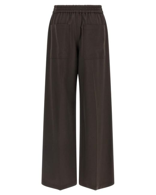 Brunello Cucinelli Brown Straight Elasticated Pants