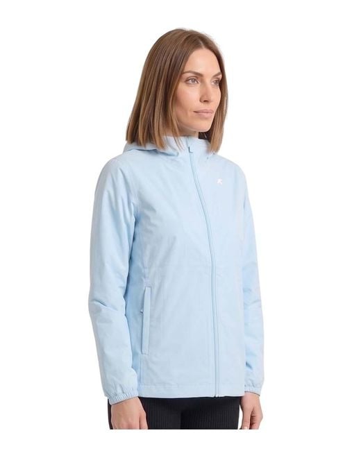 K-Way Blue Solid Hood Jacket