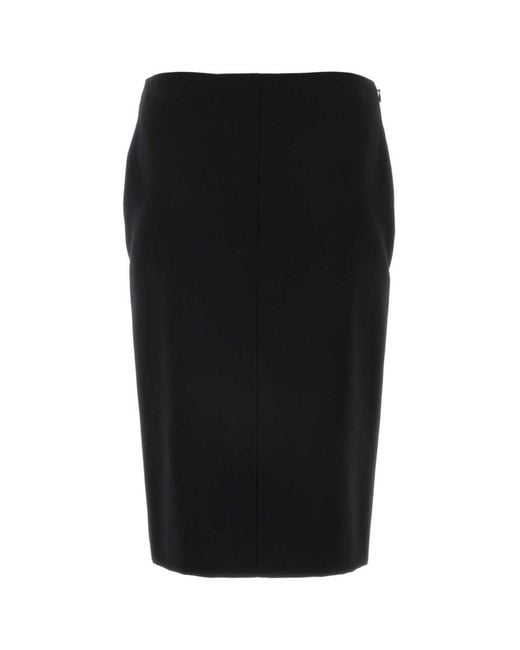 Givenchy Black Wool Skirt