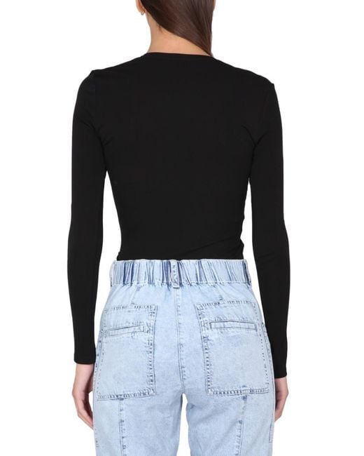 Proenza Schouler Black Solid Round Neck Top