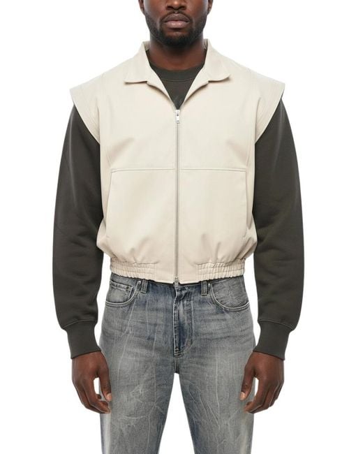 1989 STUDIO Gray Solid Sleeveless Jacket for men