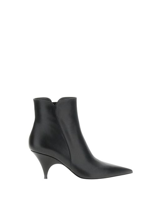 Gianvito Rossi Black Solid Pointed Toe Boots