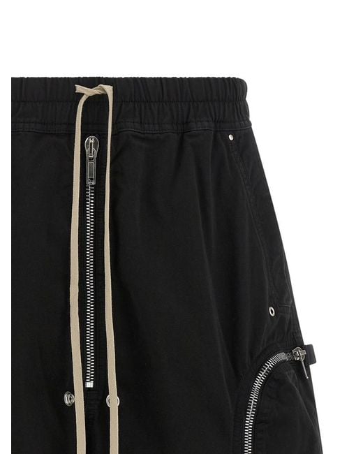 Rick Owens Black Solid Shorts for men