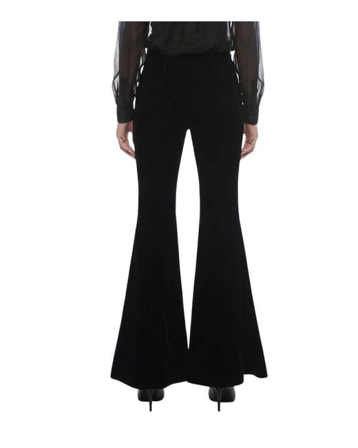 Saint Laurent Black Flared Flat Front Pants