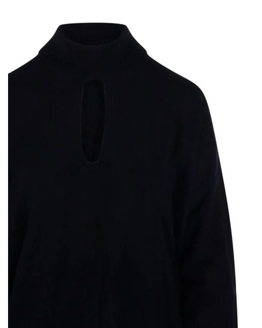 Roberto Collina Blue High Neck Sweater