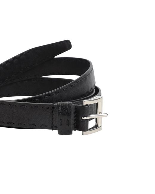 Prada Black Solid Buckle Belt