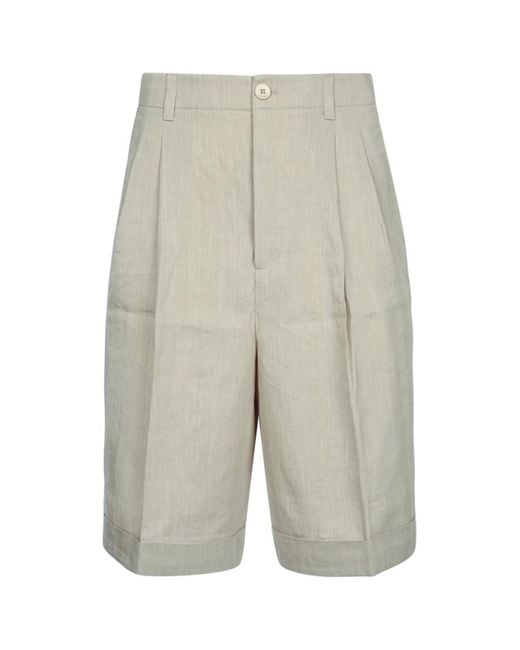 Jacquemus Gray Solid Shorts for men