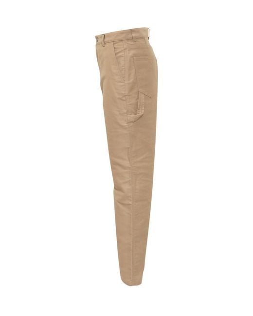 AMI Natural Straight Flat Front Pants for men