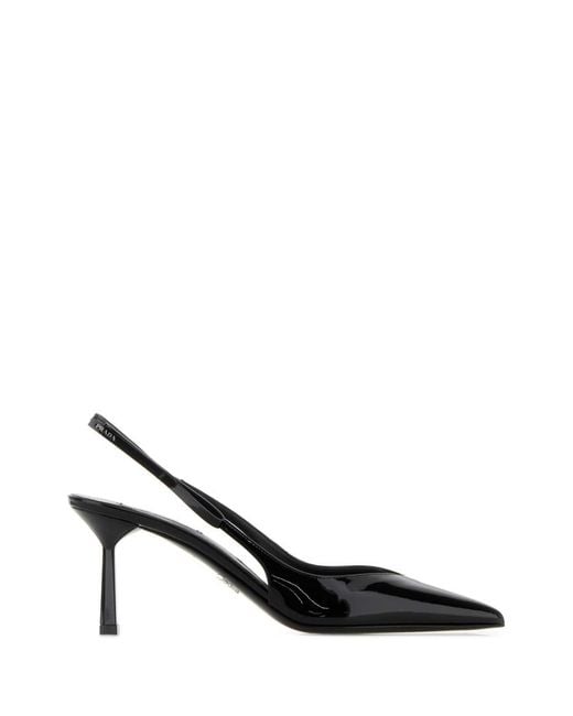Prada Black Solid Pointed Toe Pumps