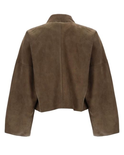Filippa K Brown Solid Shirt Collar Jacket