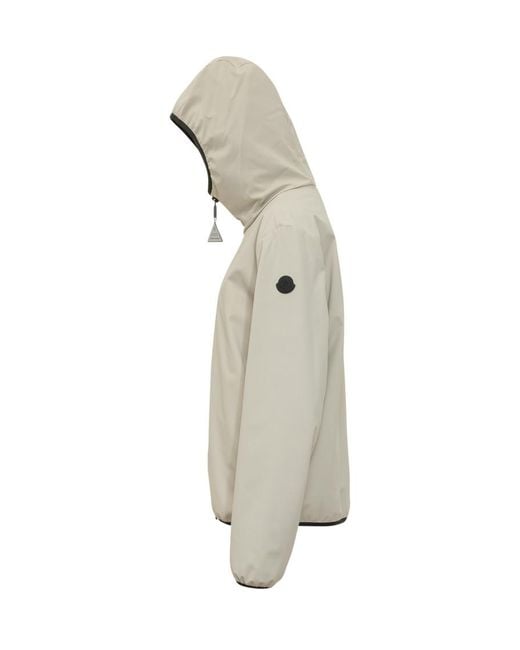 Moncler White Solid Hood Jacket for men