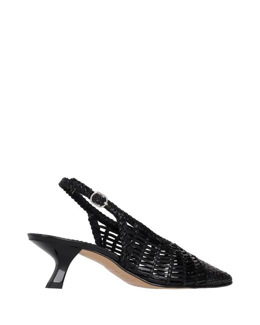 LA ROSE Black Braided Pumps