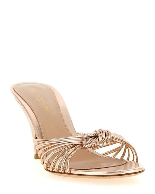 Gianvito Rossi Natural Solid Open Round Toe Heels