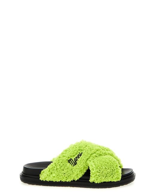 Marni Green Slip On Sandals