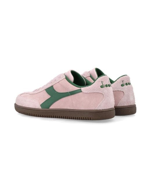 Diadora Pink Lace Up Sneakers for men
