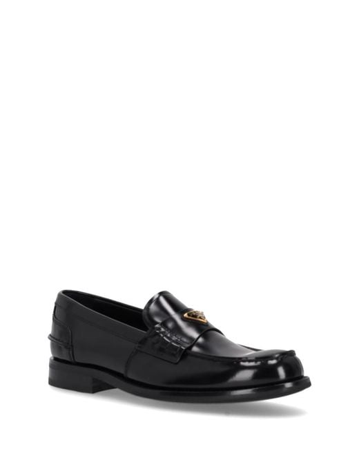 Prada Black Leather Loafers for men